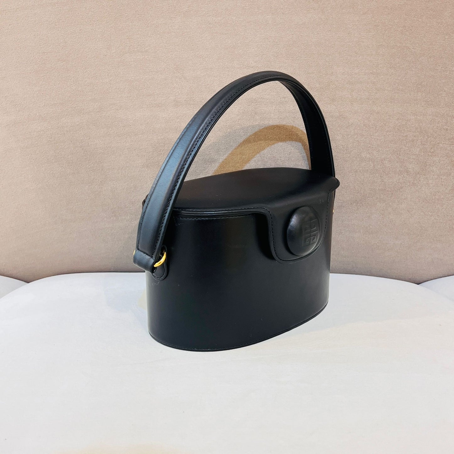 Givenchy Vintage Vanity Box Black Leather Handbag