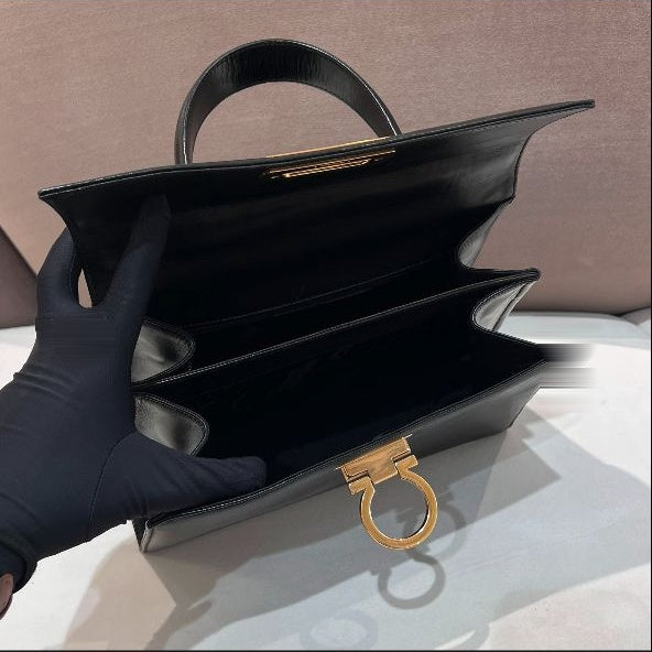 Ferragamo Vintage black Gancini two-way top handle bag – additional view 08