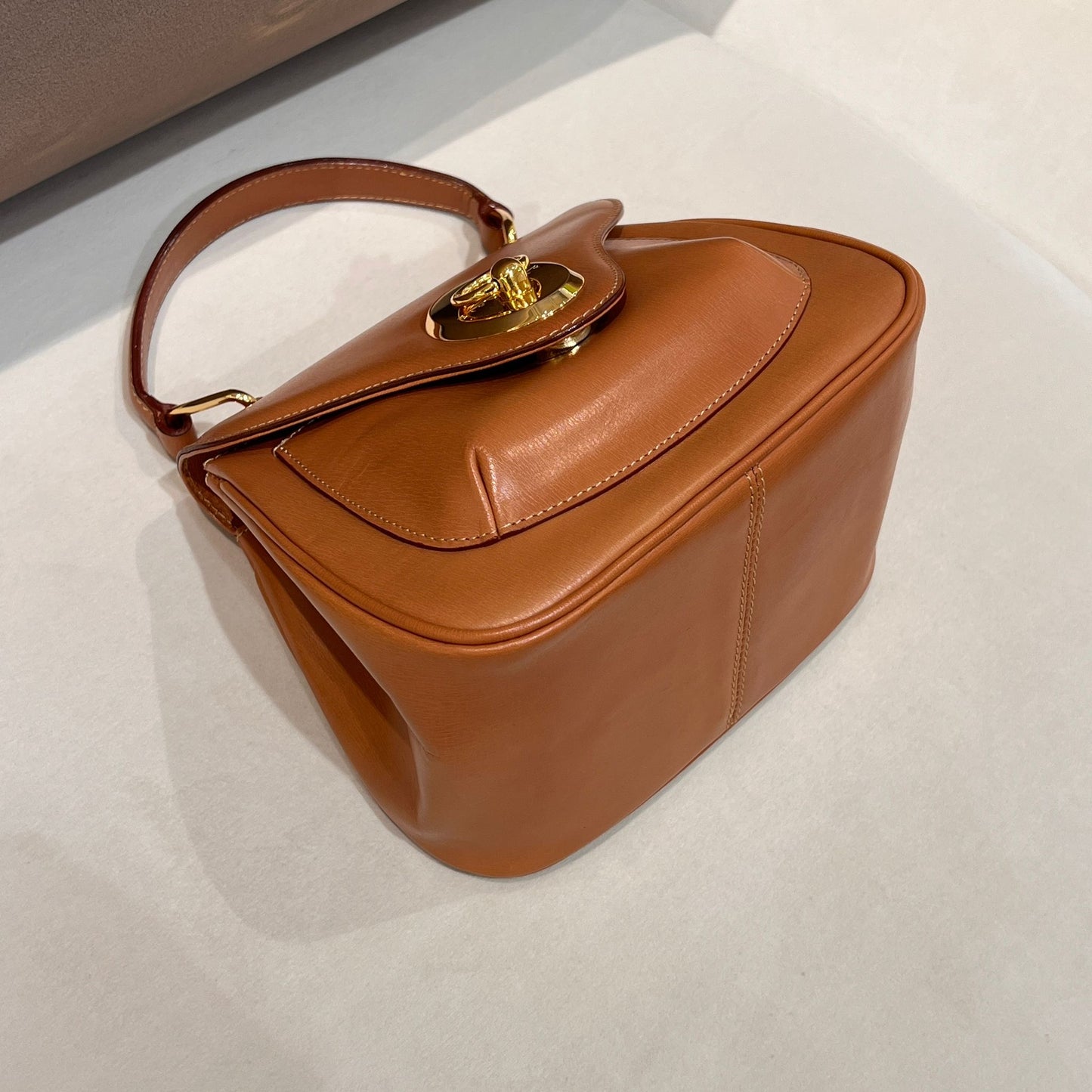 Givenchy Vintage Brown Structured Top Handle Bag