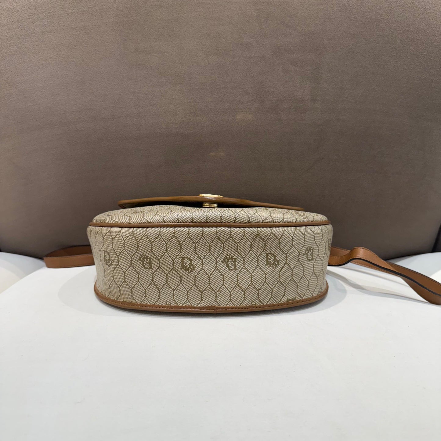Christian Dior Vintage Brown Monogram Pvc Saddle Shoulder Bag