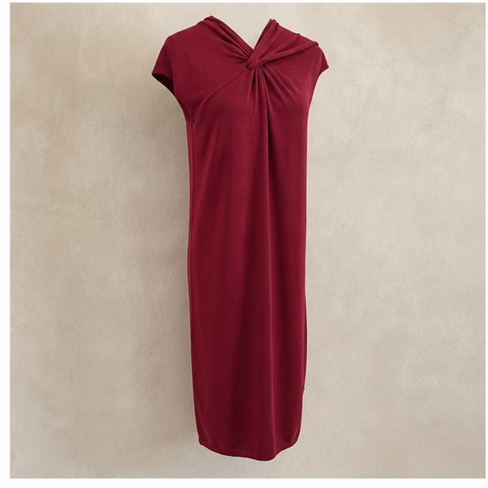 Gucci Sleeveless Burgundy Red Dress - right-front view
