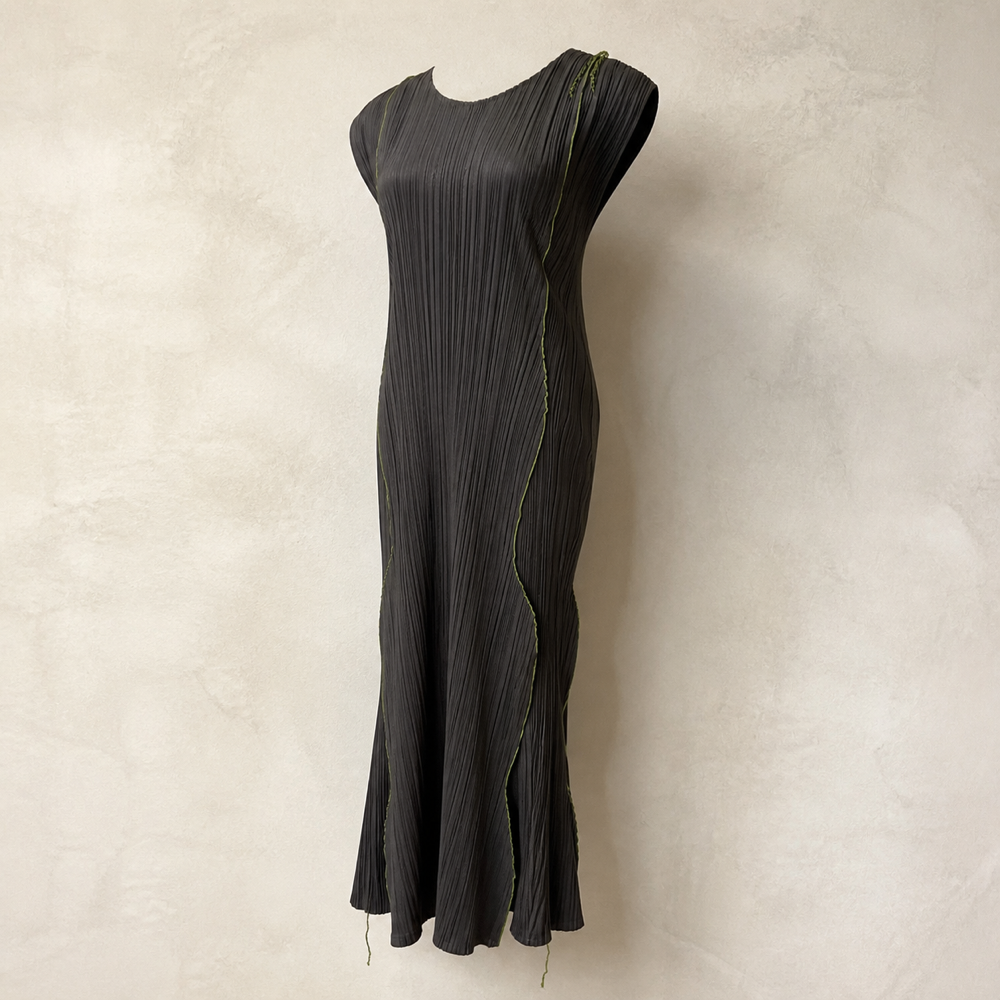 Issey Miyake Vintage Brown Color Dress - left-front view