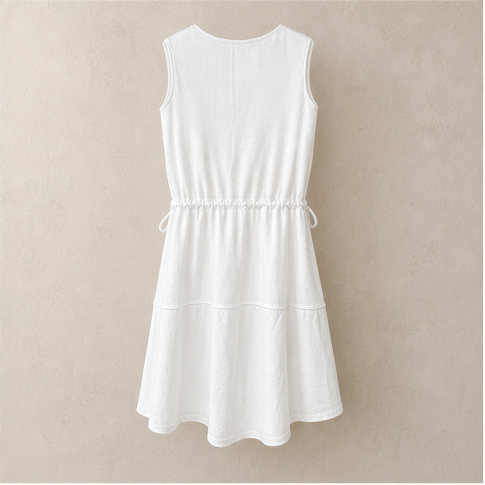 Louis Vuitton White Cotton Dress - back view