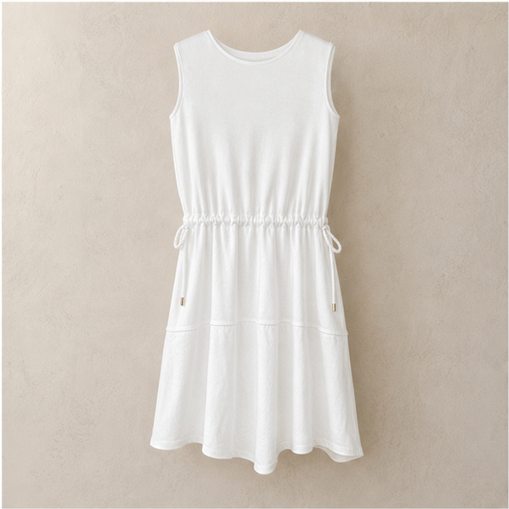 Louis Vuitton White Cotton Dress - front view