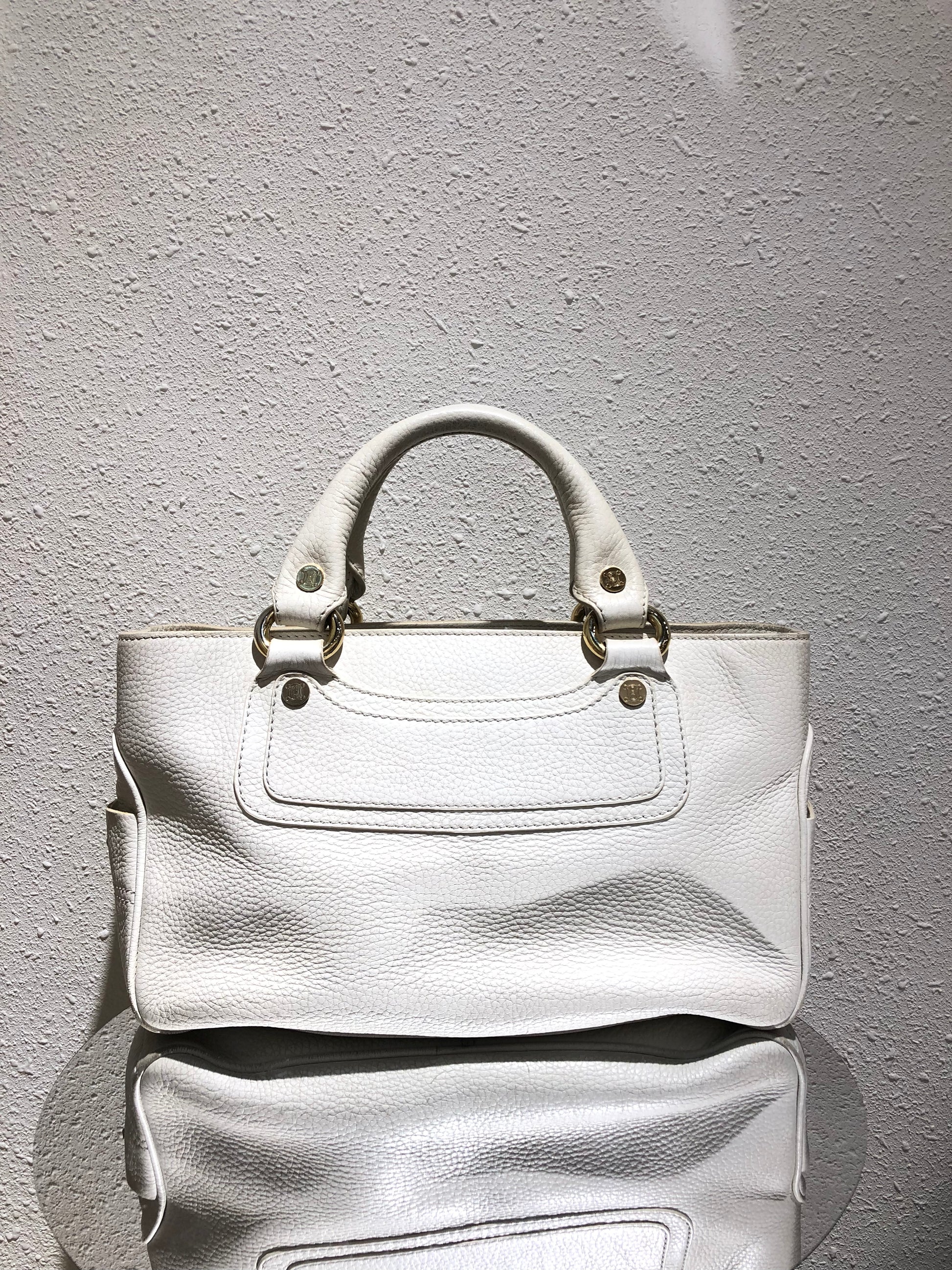 Celine White Leather Boogie Bag diorellame